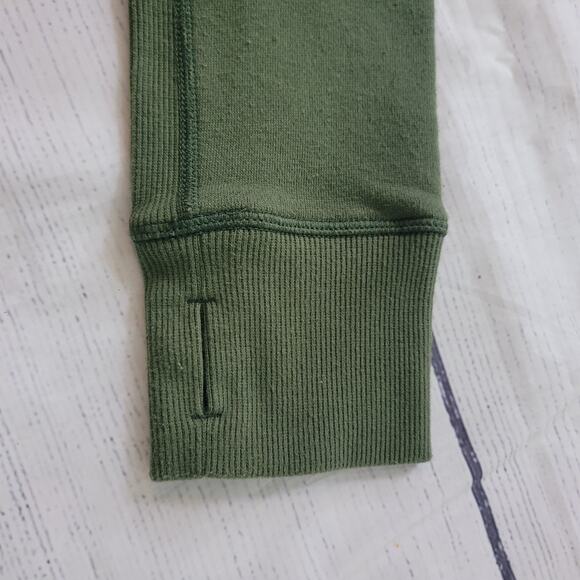 Zyia Active Size S Oh So Soft Olive Hoodie Cowl Neck Kangaroo Pocket Comfy Cozy - Picture 6 of 12